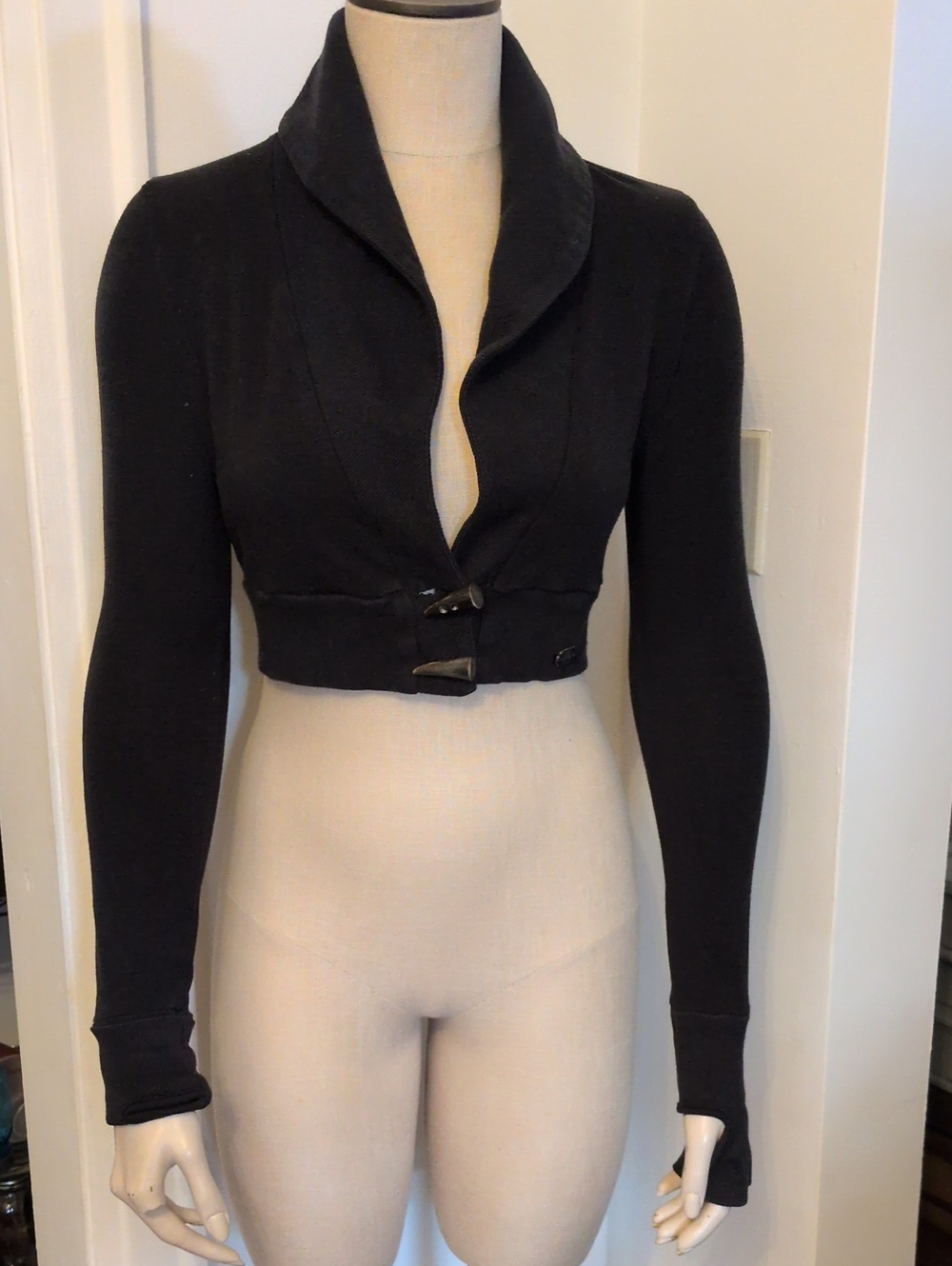 Kill City Cropped Black Goth Shawl-Collar Bolero